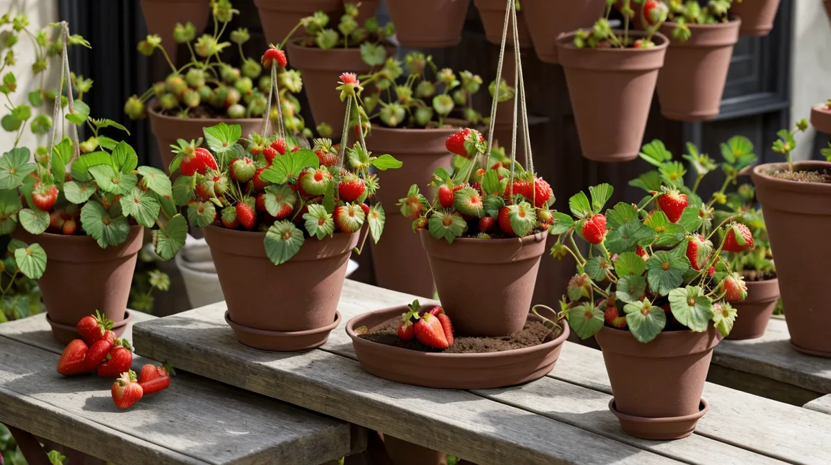Mi experiencia cultivando fresas en macetas colgantes en balcones pequeños