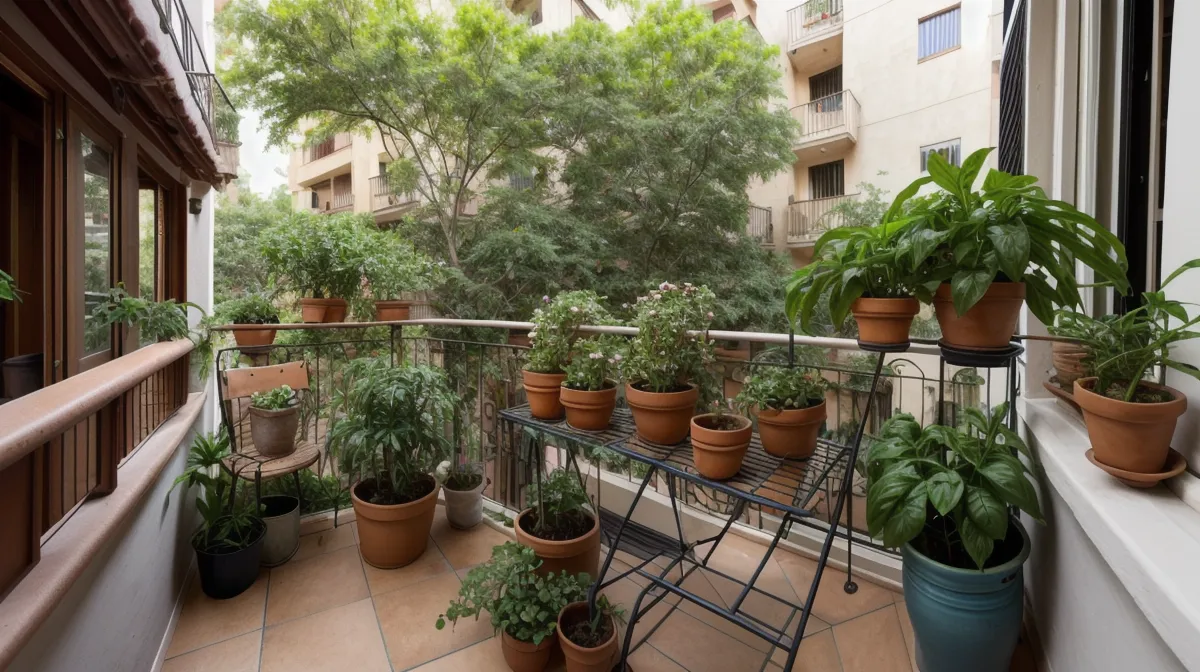 Kokedama artesanal colgada como regalo sostenible en un piso pequeño del Eixample