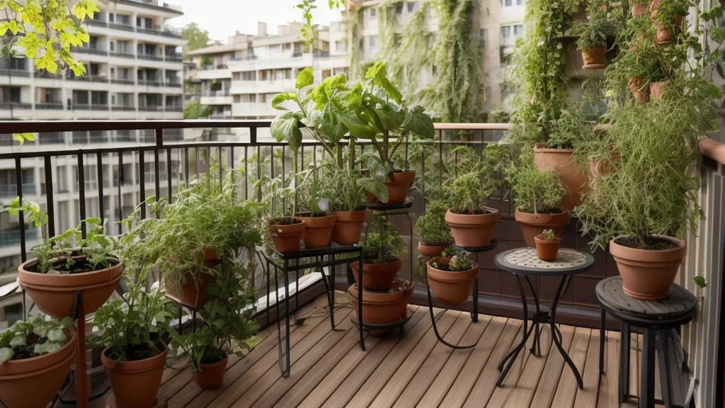 Sustrato orgánico con perlita para mejorar el drenaje en macetas de un huerto urbano en balcones de Barcelona