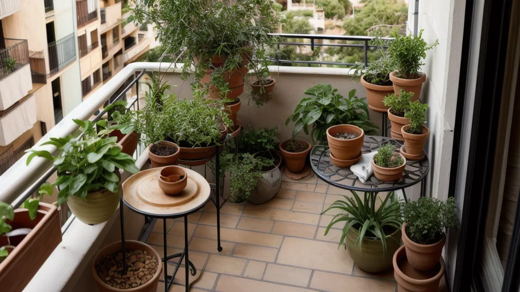 Kokedama de helecho terminada junto a un portátil de diseño, ejemplo de huerto en el balcón