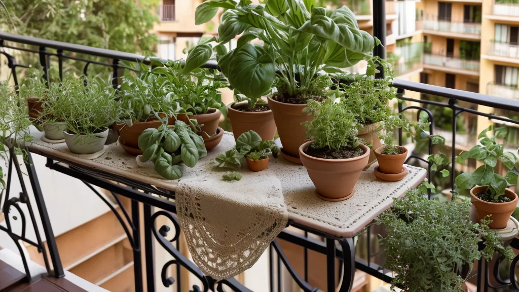 Hojas de albahaca recién cosechadas y pesto casero en una cocina de Barcelona